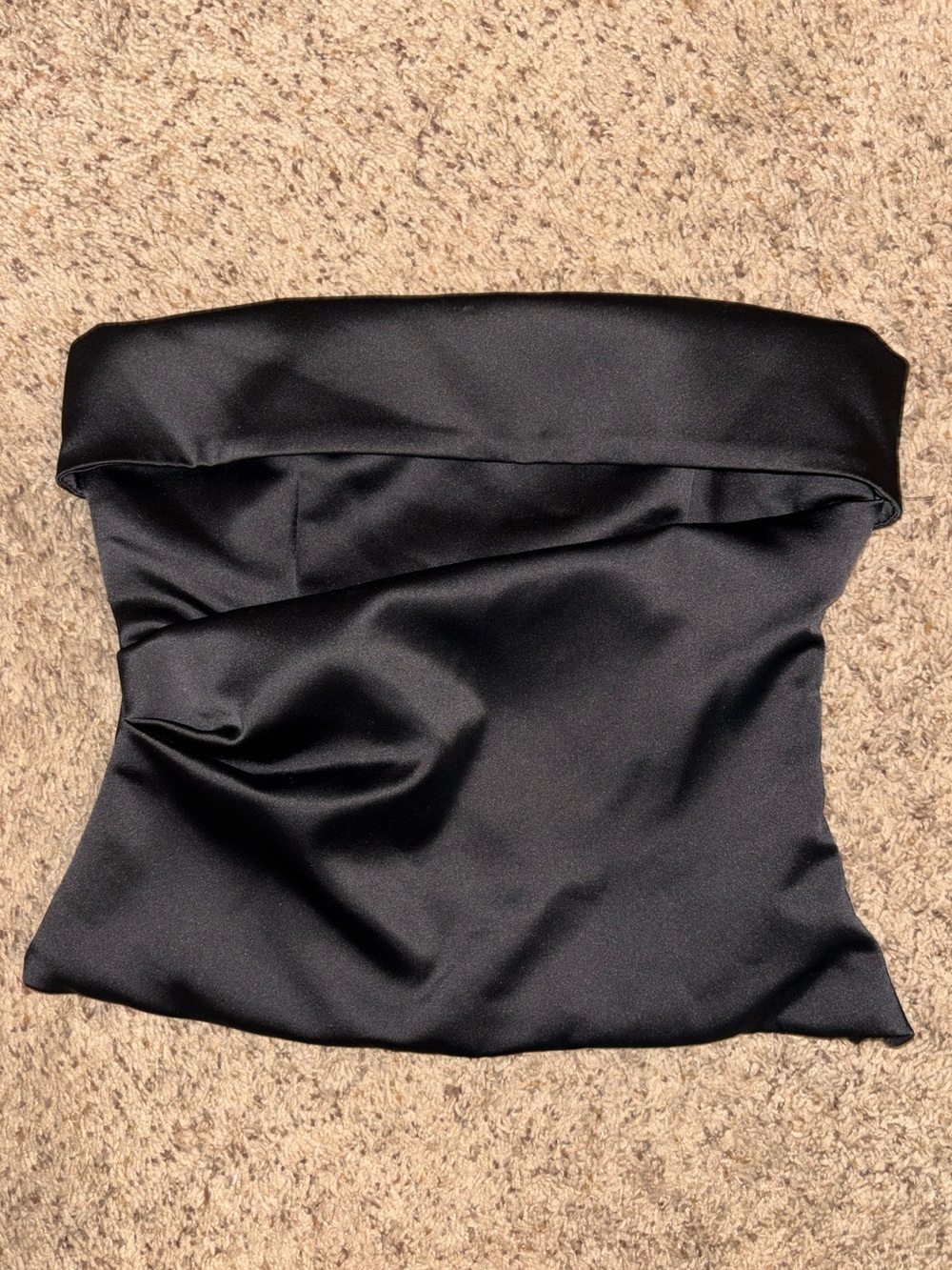Zara Black Satin Strapless Tube Top Dress